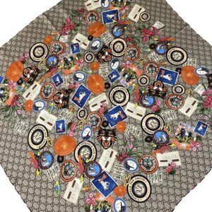 GUCCI - Beige Dark Brown Multi Scarf